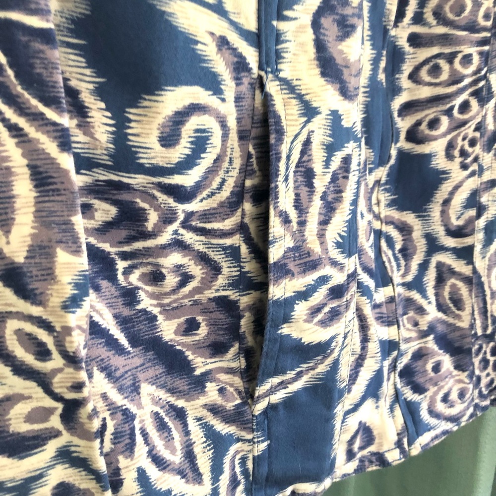 Coldwater Creek Indigo Ikat Print Zip Cotton Jacket - Picture 5 of 5